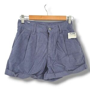 American Eagle Corduroy‎ Shorts High Waist Cuffed Blue Size 00